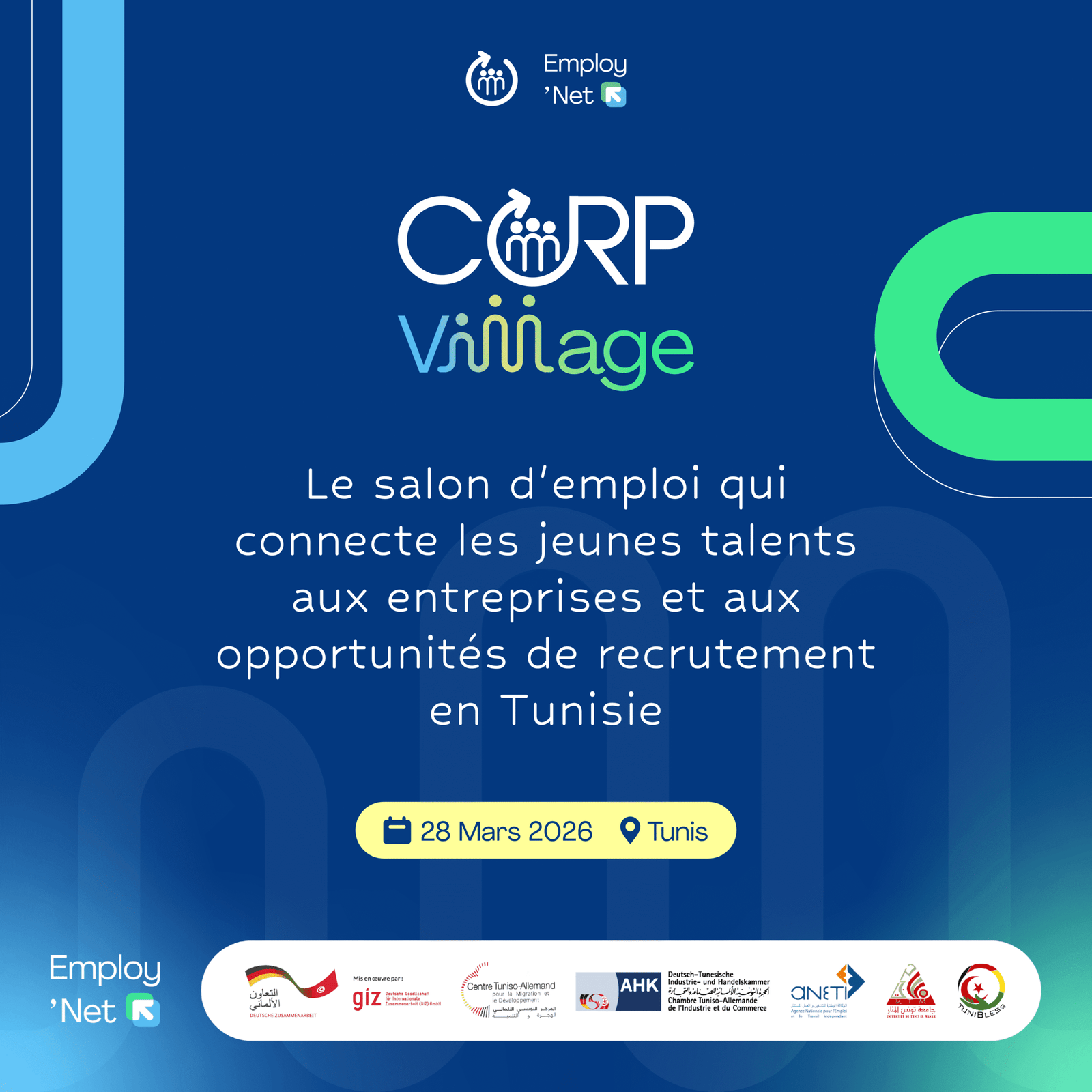 Salon emploi CORP Village matching candidats entreprises Tunisie